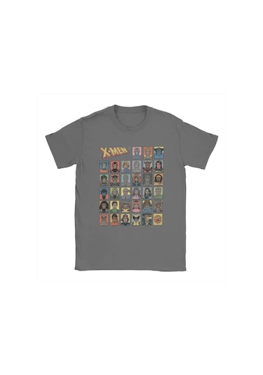 Mınıso X-men Wolverine Karakter Baskılı %100 Pamuk Erkek T-shirt - Kısa Kollu Crewneckkoyu Gri Koyu Gri