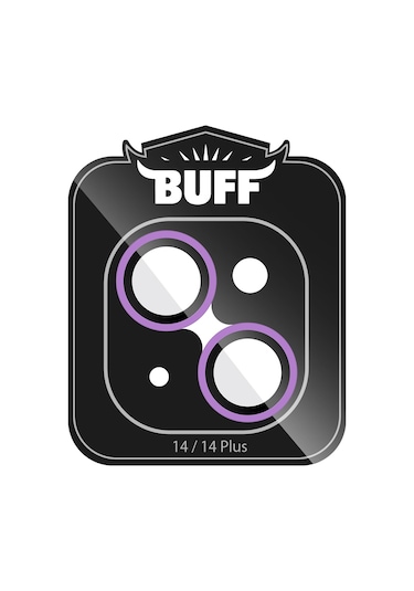 Buff Apple Uyumlu iPhone 14 / 14 Plus Neon Metal Lens Protector Mor