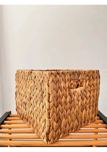 Dekoratif Kare Hasır Düzenleyici Sepet 3 Lü