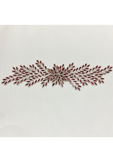 Ütüyle Yapışan Kristal Taşlı Aplike - Kırmızı