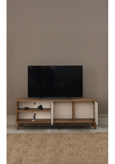 Tv Sehpası Kapaklı 140x40x35 Cm Beyaz - Atlantik Çam