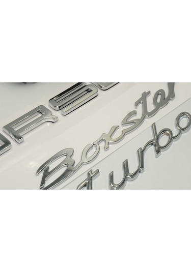 Porsche Boxster Turbo Bagaj 3M 3D ABS Yazı Logo Amblem Seti Gri