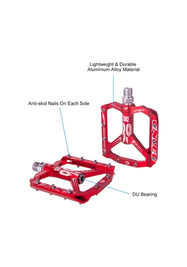 Teltree Hafif Alüminyum Bisiklet Pedalları - Kaymaz Tabanlı, Rahat Ve Dayanıklı Mor