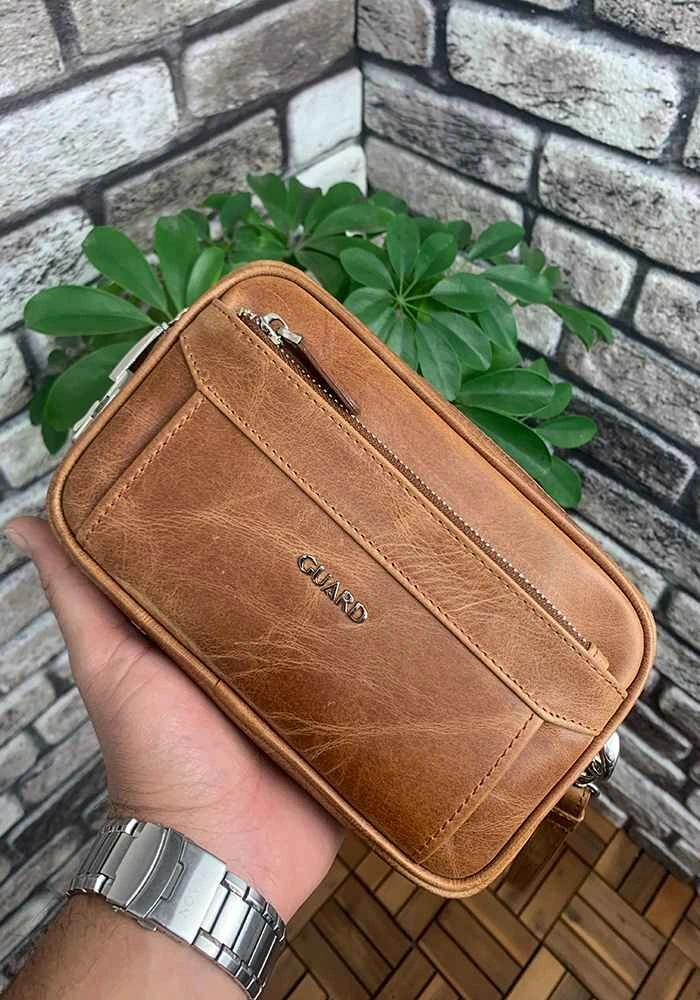 Guard Antik Taba Hakiki Deri Şifreli El Çantası Çok Renkli