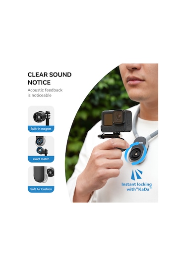 Wezone Telesın Hızlı Çıkarılabilir Boyun Askısı - Gopro Hero 12/11/10, Insta360 X4/x3/go3/go2, Osmo Aksiyon Kamerası İçin U Şekilli Göğüs Bağlantısı