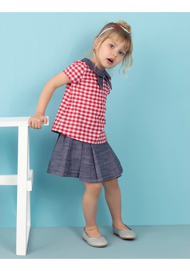 Denokids Ollie&Olla Tensel Mini Kız Etek Mavi