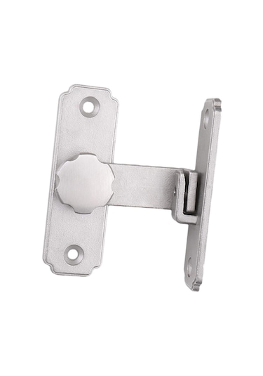 Homyl Sürgülü Ahır Kapı Mandalı Kilidi Sağ Açı Gümüş