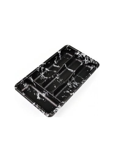 Siyah - 4 Bölmeli Çekmece İçi Kaşıklık 36x20cm 4881 Çok Renkli