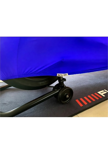 Trıumph Speed Twin Mavi Kumaş Motosiklet Brandası Logo Baskılı Penye Kumaş Motosiklet Branda