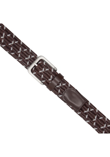 Pierre Cardin Premium Örgü Deri Kemer En 3,5 Cm Pc-1713 Kahverengi - Gri