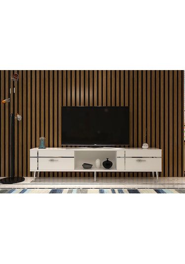 Linect Tv Sehpası Beyaz-gümüş