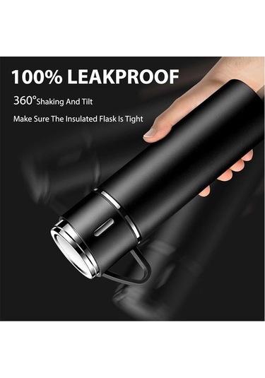 Pazly Paslanmaz Çelik Termos Şişe, Vakum Yalıtımlı, 500ml, Gümüş Renk, Spor Ve Günlük Kullanım İçin Gümüş