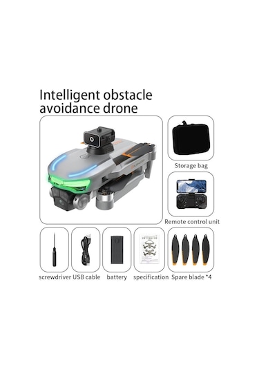 A17 Drone, Katlanabilir, Akıllı 4k Kameralı,360 Derece Roll, Havada Sabitlemeli Yüksek Hızlı Drone -1446