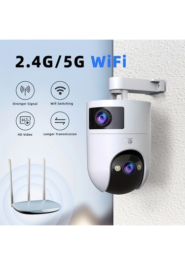 Xuweiwei Tcre 1296p Akıllı Kamera 2.4g Ve 5g Wifi Çift Lens Otomatik Takip Ev Güvenlik İçin Kablosuz Dış Mekan