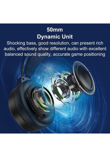 Fastbuy Siyah Kablolu Oyun Kulaklığı, 7.1 Sessizlik, Gürültü Engelleme Mikrofonu, Rgb Işık Efekti, Yüksek Taban, Uzun Süre Ko