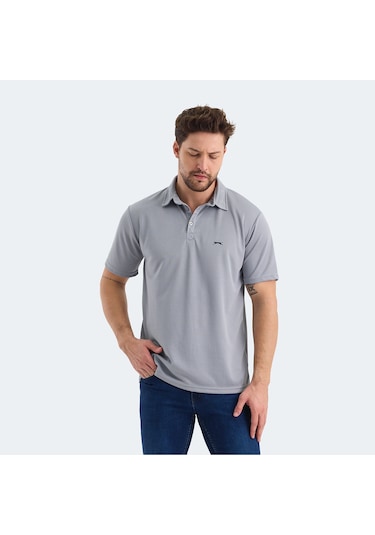 Slazenger SLOAN Erkek Polo Yaka Gri Tişört