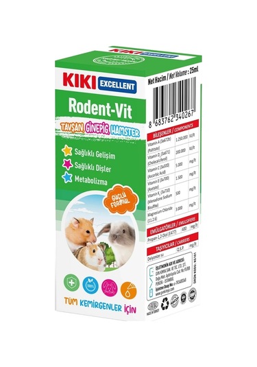 Kiki Excellent Rodent-vit Kemirgenler İçin 25 Ml Güçlü Formül Sağlıklı Metabolizma Destekleyici