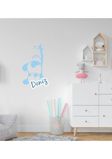 Kişiye Özel Sevimli Panda Tasarımlı Çocuk Odası Duvar Sticker-1