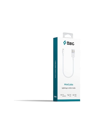 Ttec Mini Cable 30 Cm Lightning Data Ve Şarj Kısa Kablo Beyaz 2dk7512b 1 Adet