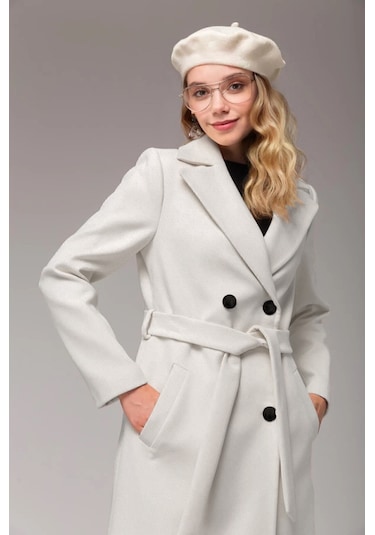 Tam Boy Kaşe Kaşmir Ekru Kaban 001