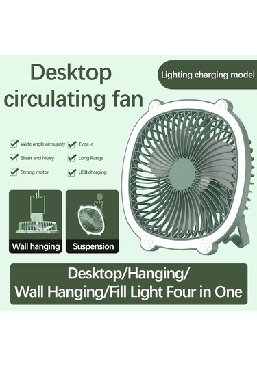 Mavi Usb Şarj Fanı Masaüstü Fan Yaz Evi Ofis Yatak Odası Küçük Fan Duvara Monte