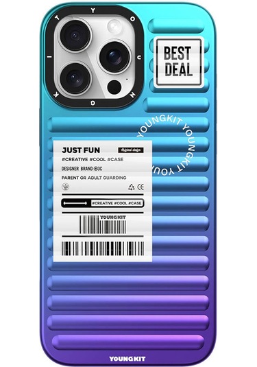 İphone 16 Pro Uyumlu Kılıf Renk Geçişli Youngkit The Secret Color Serisi Kapak Mor