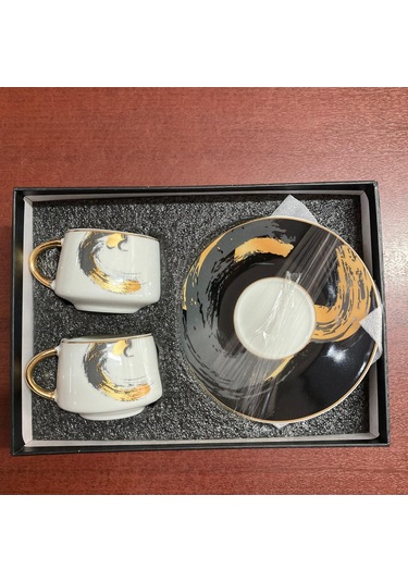 Konak Züccaciye 2 Li Lüx Kahve Fincan Takımı Çok Renkli
