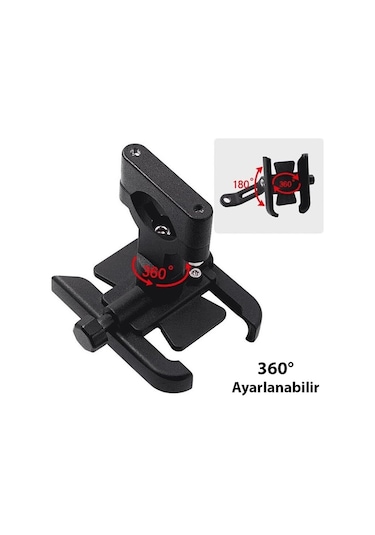 Ally Alüminyum Alaşım Bisiklet Motorsiklet Gidon Telefon Tutucu Siyah