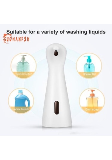 Siyah 200 ML Otomatik Dezenfektan Dispenseri, Büyük Kapasiteli, Eller Serbest, Elektrikli, Temassız Sensör, Sızdırmaz, Banyo Aksesuarları