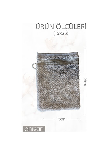 4'lü Banyo Kesesi Bej %100 Pamuk 15x25 Hamam Kesesi