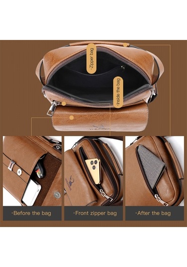 Weıxıer D245 Erkek İş Çantası Büyük Kapasiteli Omuz Sırt Çantası Koyu Kahverengi