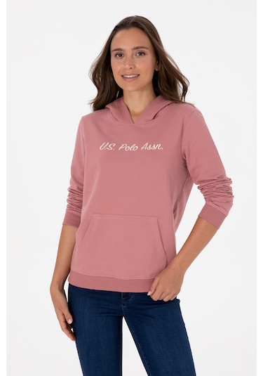 U.S. Polo Assn. Kadın Gül Kurusu Kapüşonlu Sweatshırt 50313559-VR221