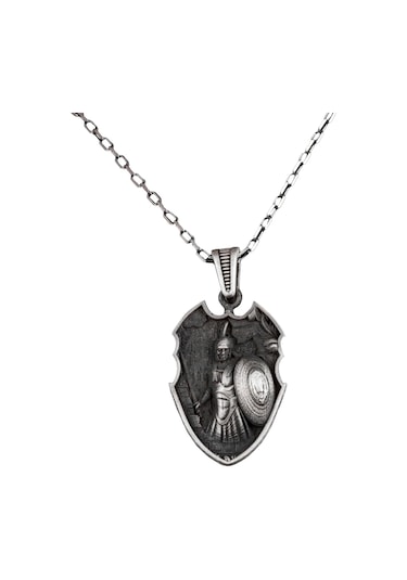 925 Ayar Gümüş, Spartalı Savaşçı Kolye, Erkekler İçin Hediye Gümüş Zincir İle Gümüş