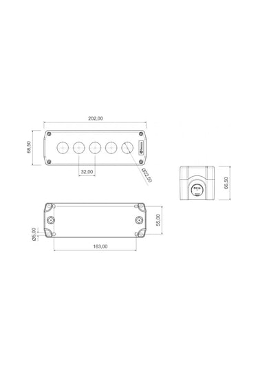Bemis IP44 Beşli Buton Kutusu BT3-5000-0002