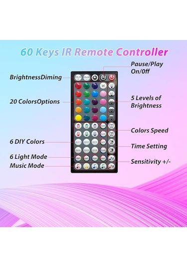 Yatak Odası İçin Led Işıklar 150ft Renk Değiştirme Rgb Led Şerit Işıkları, Dıy Müzik Senkronizasyonu Uzaktan Ve Uygulama Kontrolü