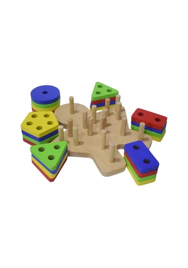 Eğitici Ahşap Geometrik Şekilli Montessori Bul Tak 25 Parça Oyunu Kokusuz, Sağlıklı, Boyası Çıkmaz