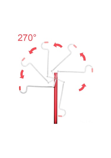 Jeehugo Alüminyum Çıkarılabilir Fener Tutucu, Üç Bölümden Katlanabilir, Masa Kenarı Ve Toprakta Sabitlenir, Kırmızı Renk Çift Kanca + Toprak Çivi Kırmızı