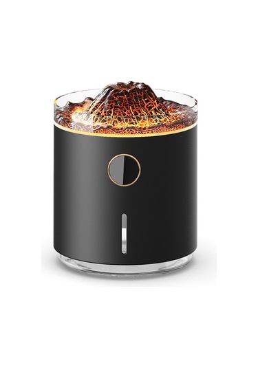 Sones Hx127 Mini Volcano Lava Aromaterapi Difüzörü Küçük Ev Atmosferi Nemlendirici, Renk: Siyah