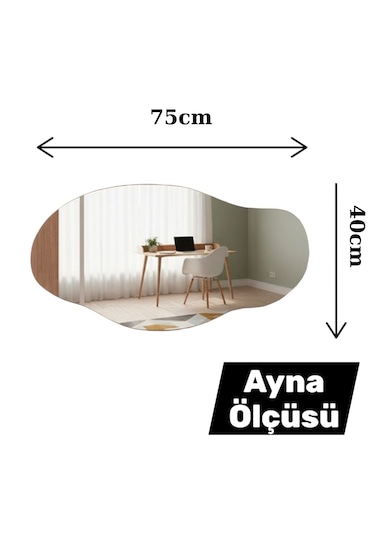 Robin Home Asimetrik Aynalı Dresuar Hol Antre Beyaz 80cm No1 Beyaz