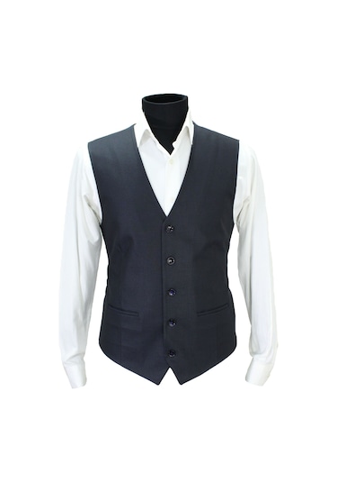 Mentor Regalo Erkek Yelek V Yaka Lacivert Armürlü 50608