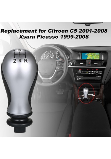 Geeroyoo Citroen C5 Ve Xsara Picasso İçin Manuel Vites Topuzu Metal Ve Plastik, 5 Hızlı, Siyah Siyah