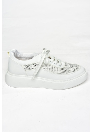 Fox Shoes S274048509 Beyaz Taşlı Kadın Spor Ayakkabı Sneakers Beyaz