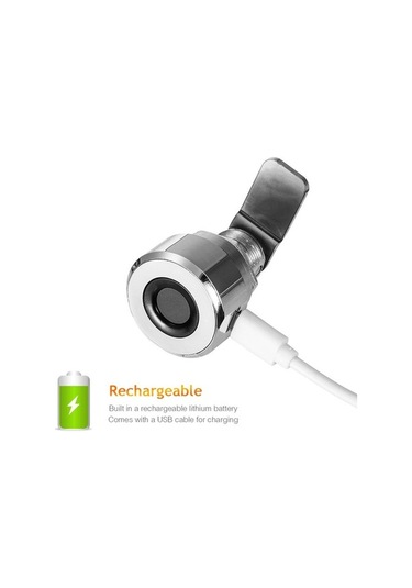 Pazly Parmak İzi Çekmece Kilidi Dijital 20 Anahtarsız Şarj Edilebilir Fingerprint Kilit Gümüş