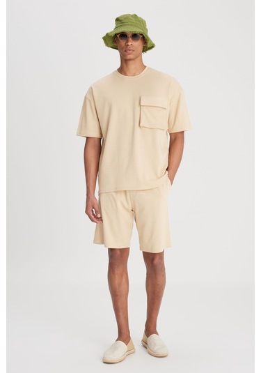 Regular Fit Normal Kesim Normal Bel Bej Sweat Şort L241671614 Bej