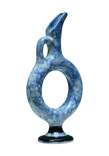 E38 El İşçiliği Halkalı Çini Vazo 30 15 Cm - 6423 Çok Renkli
