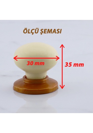 8 Adet Kamelya Kulp Krem Polimer Düğme Kulp Bakır Tablalı Mobilya Mutfak Dolabı Çekmece Kulbu Kulpları