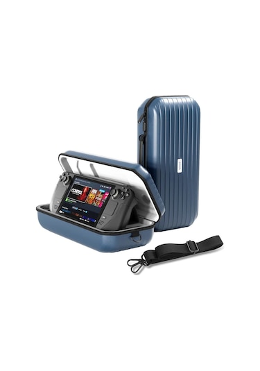 Steam Deck Oled/lcd Uyumlu Sert Taşıma Çantası, Suya Dayanıklı Mavi M52