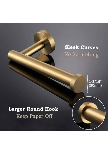 Skycity Altın Paslanmaz Çelik Duvar Tipi Banyo Servis Seti: Havlu Asıcı, Paspas Kanca Ve Tuvalet Kağıdı Tutucu Altın