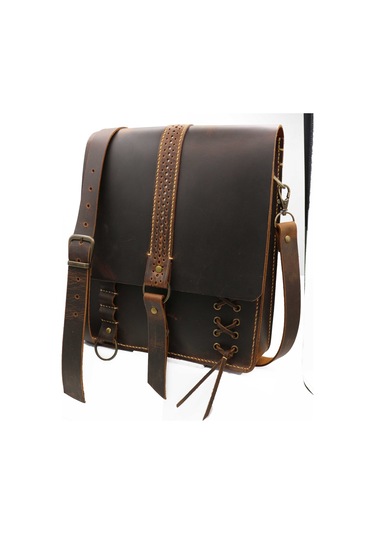 Penta Polo Haki̇ki̇ Deri̇ Özel Yapim El Yapimi Çanta