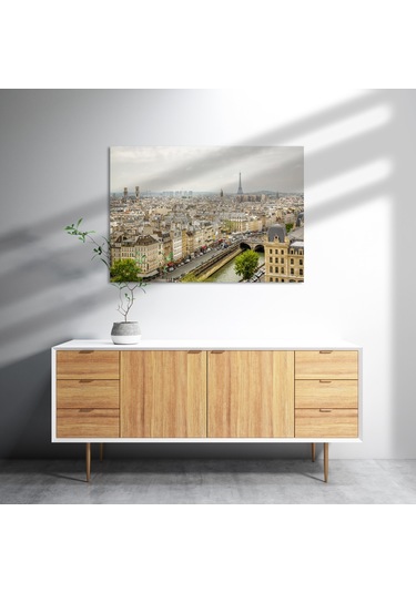 Cakasepetim Paris Şehri Sen Nehri Eyfel Kulesi Görseli Ahşap Mdf Tablo